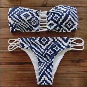 NEW without tags blue & white bikini